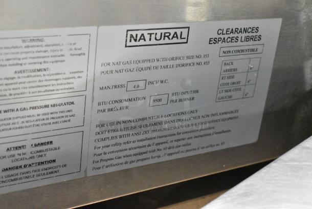 Precision HD Stainless Steel Commercial Countertop Natural Gas Powered Vertical Broiler. - Image 6 of 7