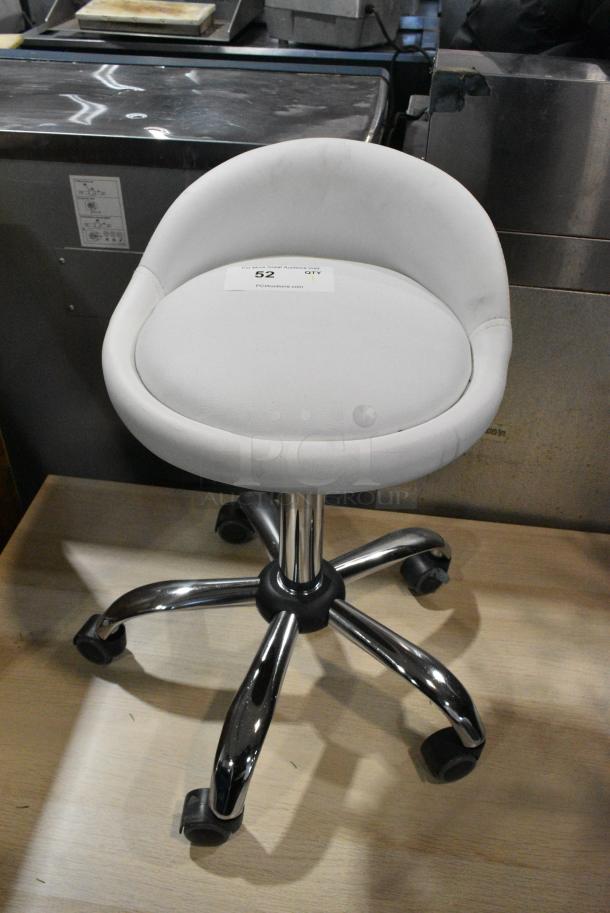 White Chair on Casters. - Image 1 of 4