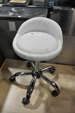 White Chair on Casters.