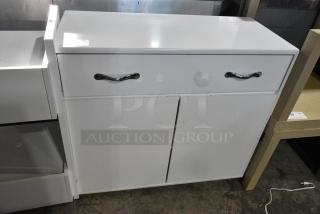 White Counter w/ Drawer and 2 Doors.