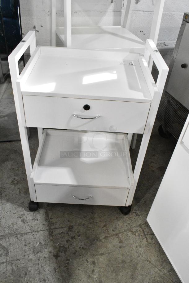 White Cart w/ 2 Drawers on Casters. - Image 1 of 6