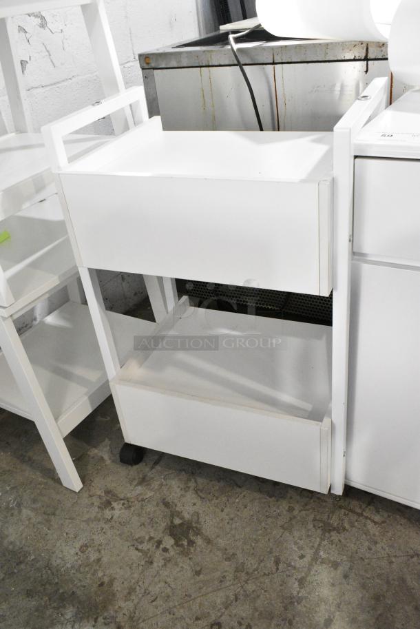 White Cart w/ 2 Drawers on Casters. - Image 2 of 6