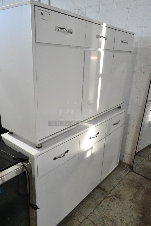 2 White Counter w/ Drawer and 3 Door. 2 Times Your Bid! - Image 1 of 6