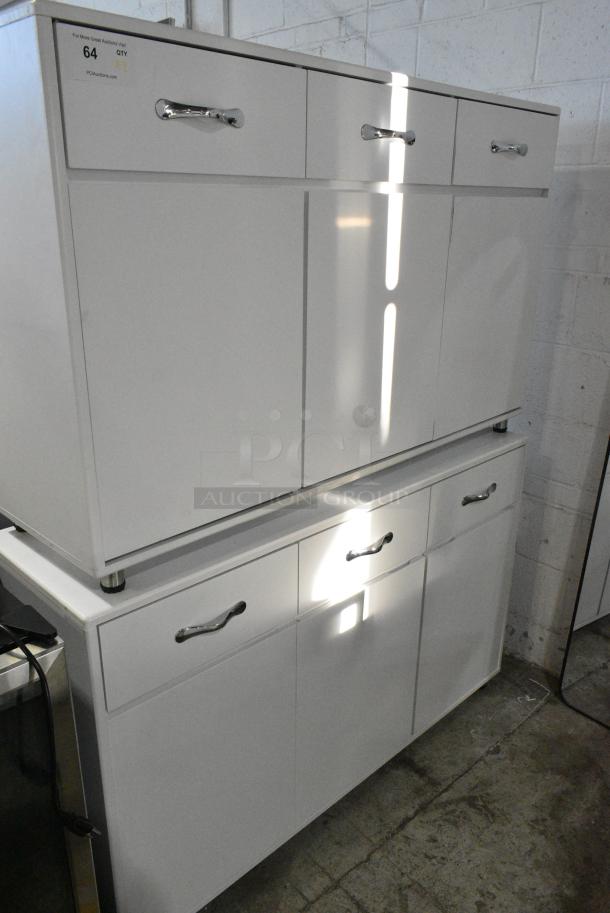 2 White Counter w/ Drawer and 3 Door. 2 Times Your Bid! - Image 2 of 6