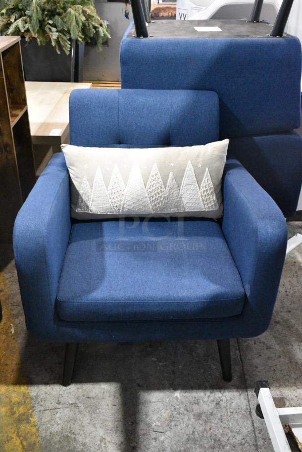 4 Blue Arm Chair. 4 Times Your Bid! - Image 3 of 6