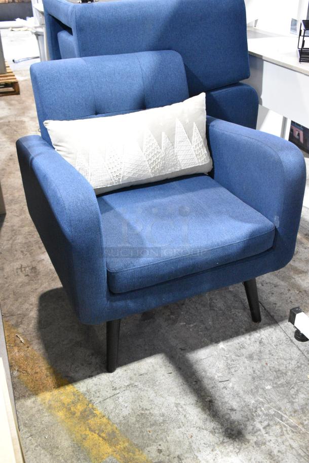 4 Blue Arm Chair. 4 Times Your Bid! - Image 5 of 6