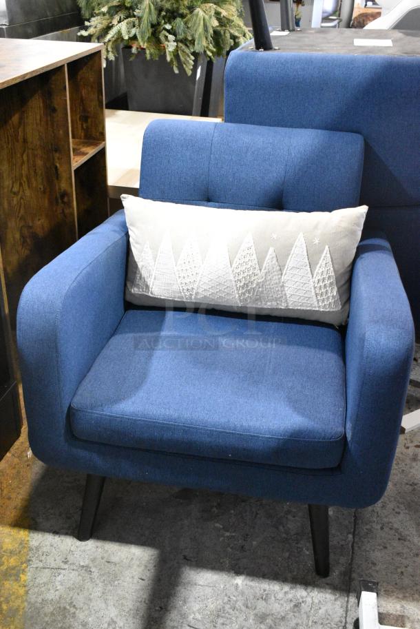 4 Blue Arm Chair. 4 Times Your Bid! - Image 6 of 6