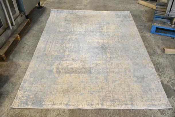Calvin Klein MNL01 Blue and Cream Colored Rug. 5'3"x7'x3" - Image 3 of 7