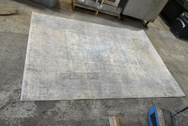 Calvin Klein MNL01 Blue and Cream Colored Rug. 5'3"x7'x3" - Image 4 of 7