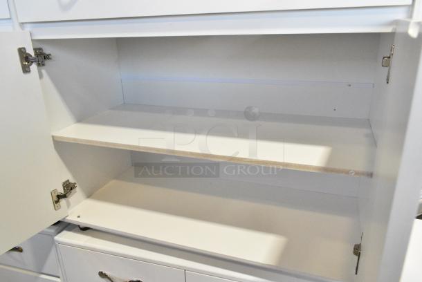 2 White Counters; 1 w/ Drawer and 2 Doors and 1 w/ Drawer and 3 Doors. 2 Times Your Bid! - Image 3 of 6