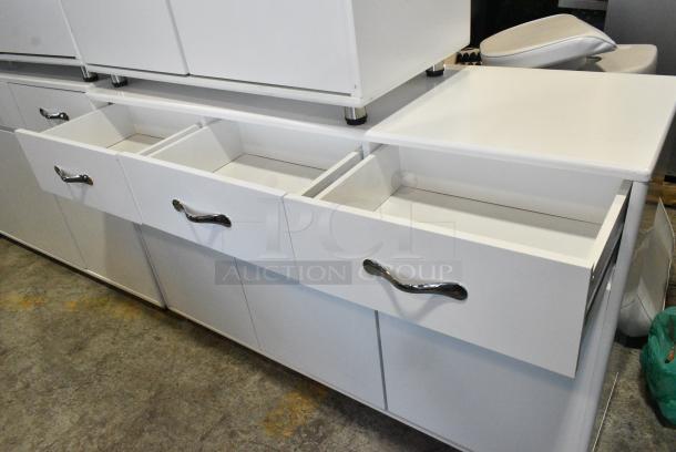 2 White Counters; 1 w/ Drawer and 2 Doors and 1 w/ Drawer and 3 Doors. 2 Times Your Bid! - Image 4 of 6