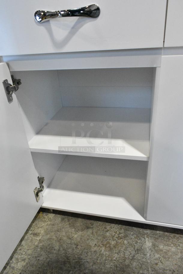 2 White Counters; 1 w/ Drawer and 2 Doors and 1 w/ Drawer and 3 Doors. 2 Times Your Bid! - Image 5 of 6