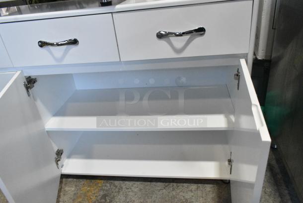 2 White Counters; 1 w/ Drawer and 2 Doors and 1 w/ Drawer and 3 Doors. 2 Times Your Bid! - Image 6 of 6