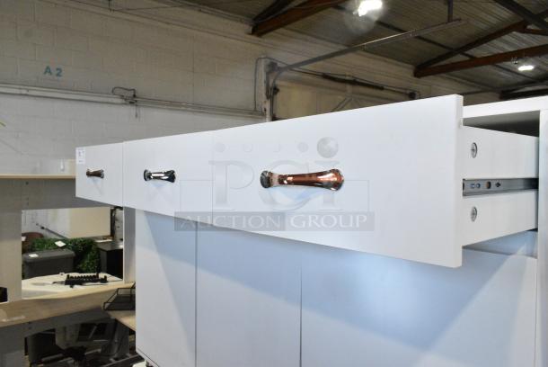 2 White Counters w/ Drawer and 3 Doors. 2 Times Your Bid! - Image 2 of 5
