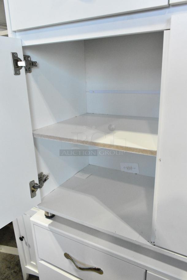 2 White Counters w/ Drawer and 3 Doors. 2 Times Your Bid! - Image 3 of 5