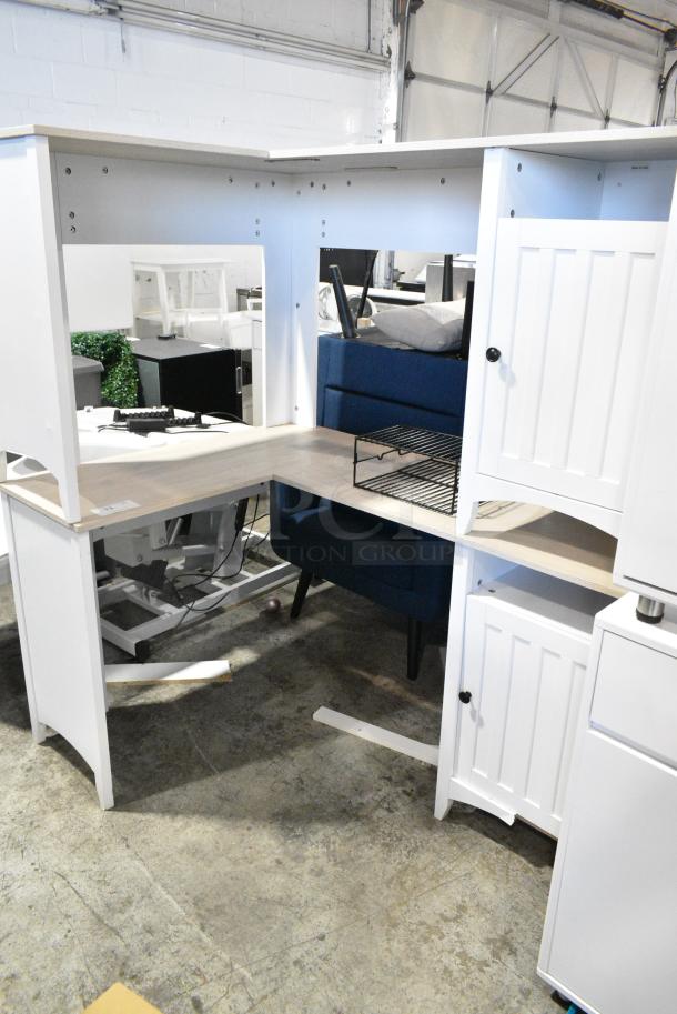 2 White L Shaped Desks. 2 Times Your Bid! - Image 1 of 6