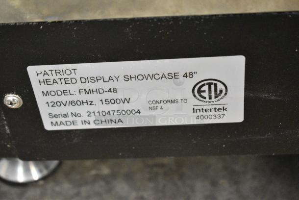 Patriot FMHD-48 Metal Commercial Countertop Heated Display Case Merchandiser. 120 Volts, 1 Phase. Tested and Working! - Image 11 of 11