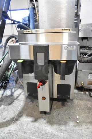 Fetco CBS-2132-XTS Stainless Commercial Countertop Double Coffee Machine w/ Hot Water Dispenser. 208-240 Volts, 1 Phase.