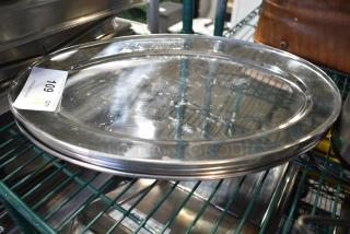 10 Metal Oval Serving Trays. 10 Times Your Bid!