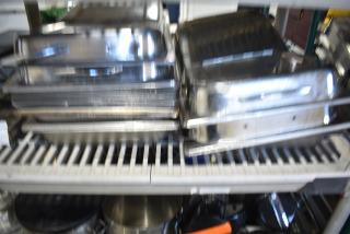 28 Various Stainless teel Items Including Drop In Bins and Dome Covers. 28 Times Your Bid!