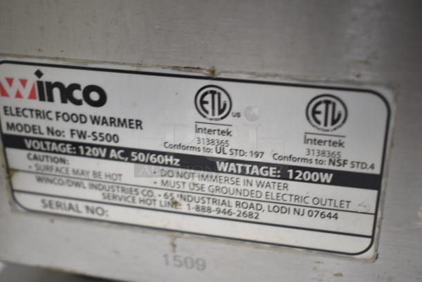Winco FW-S500 Stainless Steel Countertop Electric Powered Food Warmer. 120 Volts, 1 Phase. Tested and Working! - Image 5 of 6