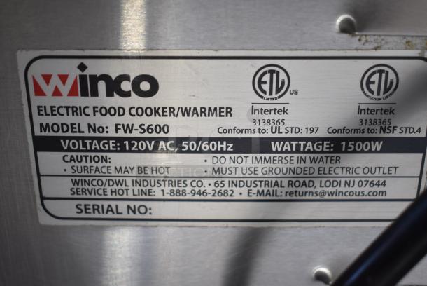 Winco FW-S500 Stainless Steel Countertop Electric Powered Food Warmer. 120 Volts, 1 Phase. Tested and Working! - Image 3 of 4