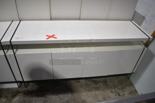 White Counter w/ 4 Doors. - Image 1 of 5