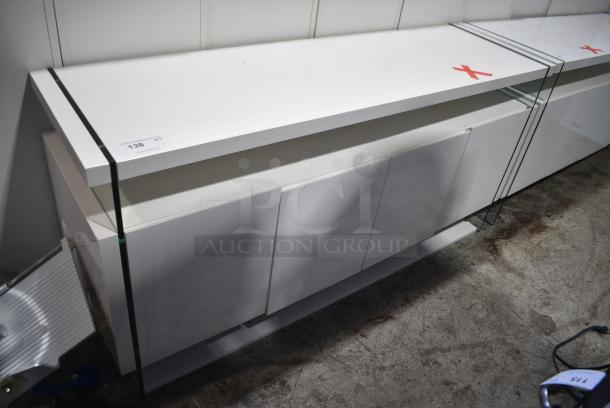 White Counter w/ 4 Doors. - Image 1 of 5
