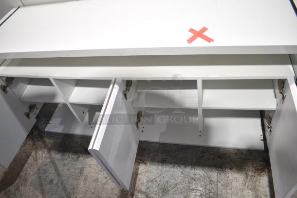 White Counter w/ 4 Doors. - Image 3 of 5