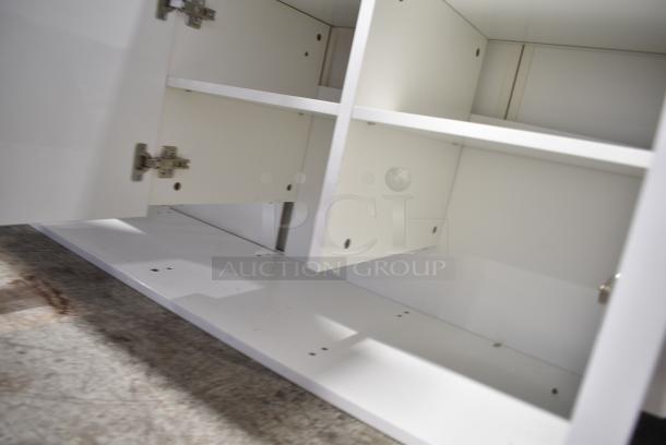 White Counter w/ 4 Doors. - Image 4 of 5