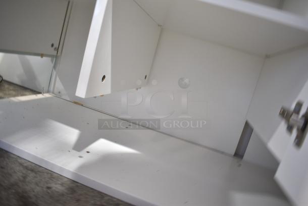 White Counter w/ 4 Doors. - Image 5 of 5