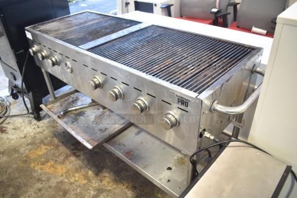 Backyard Pro Metal Commercial Propane Gas Powered Charbroiler Grill w/ Metal Under Shelf on Commercial Casters. - Image 3 of 9