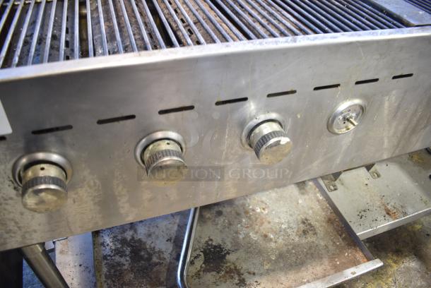 Backyard Pro Metal Commercial Propane Gas Powered Charbroiler Grill w/ Metal Under Shelf on Commercial Casters. - Image 4 of 9