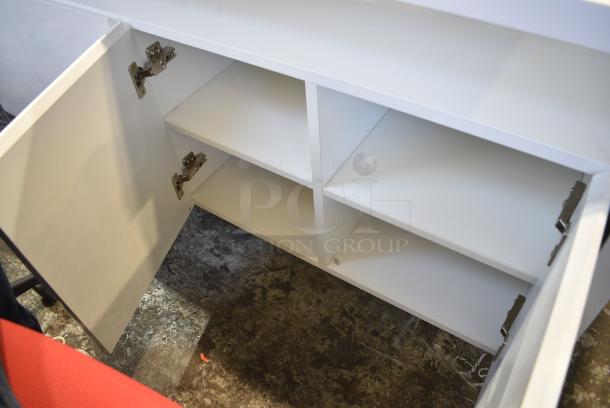 Herman Miller White Counter w/ 2 Doors. - Image 3 of 5