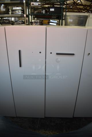 2 Herman Miller White Front Pull Out Filing Cabinets. 2 Times Your Bid!