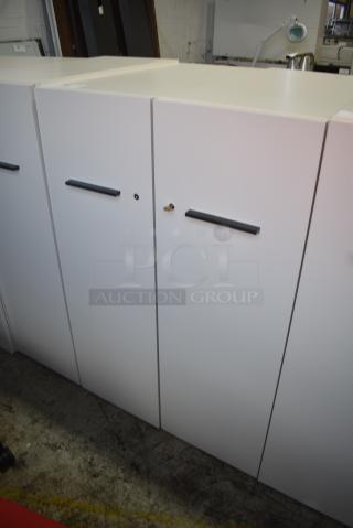 2 Herman Miller White Front Pull Out Filing Cabinets. 2 Times Your Bid!
