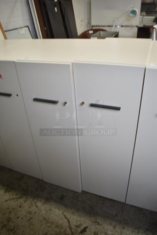 2 Herman Miller White Front Pull Out Filing Cabinets. 2 Times Your Bid!