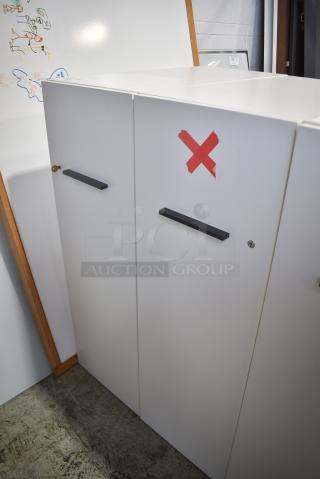 2 Herman Miller White Front Pull Out Filing Cabinets. 2 Times Your Bid!