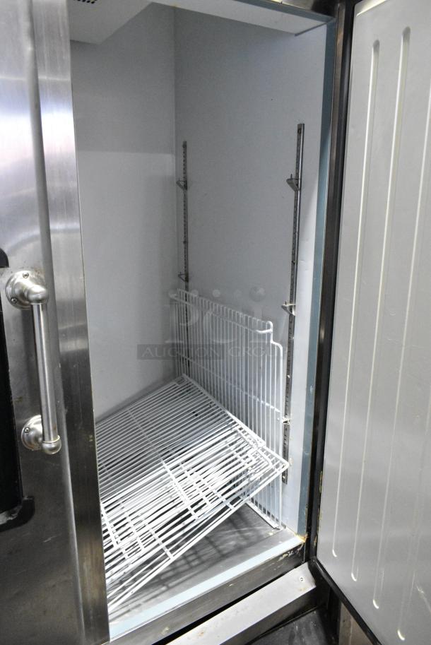 Centaur CSD-2DR-BAL Stainless Steel Commercial 2 Door Reach In Cooler w/ Poly Coated Racks on Commercial Casters. 115 Volts, 1 Phase. Cannot Test - Unit Trips Breaker - Image 6 of 7