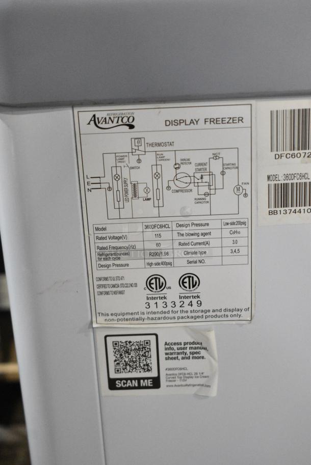 Avantco 360DFC6HCL Metal Commercial Chest Freezer Merchandiser on Commercial Casters. 115 Volts, 1 Phase. Tested and Working! - Image 8 of 8