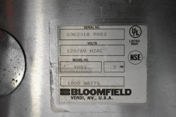 Bloomfield 9003 Stainless Steel Commercial Countertop 3 Burner Coffee Machine. 120 Volts, 1 Phase. - Image 5 of 5