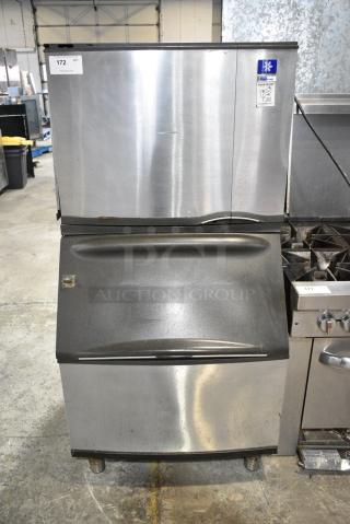 Manitowoc SD0453W Stainless Steel Commercial Ice Machine on Manitowoc B400 Commercial Ice Bin. 115 Volts, 1 Phase.