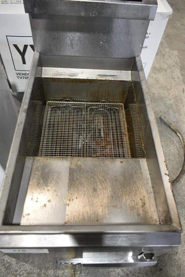 Imperial Stainless Steel Commercial Floor Style Electric Powered Deep Fat Fryer w/ 2 Metal Fry Basket. 208 Volts. - Image 4 of 6