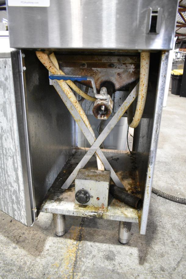 Imperial Stainless Steel Commercial Floor Style Electric Powered Deep Fat Fryer w/ 2 Metal Fry Basket. 208 Volts. - Image 5 of 6
