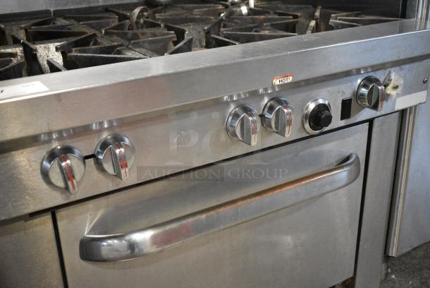 Southbend S36D-7N Stainless Steel Commercial Natural Gas Powered 6 Burner Range w/ Oven, Over Shelf and Back Splash. - Image 2 of 7