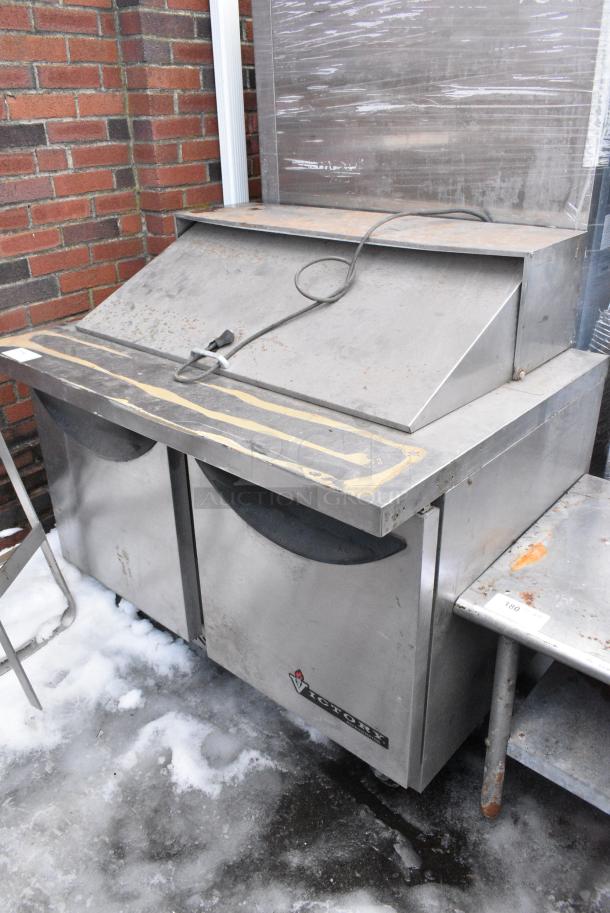 Victory VUR-4-18BT Stainless Steel Commercial Sandwich Salad Prep Table Bain Marie Mega Top on Commercial Casters. 115 Volts, 1 Phase. - Image 1 of 8