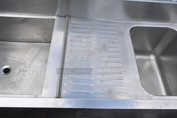 Stainless Steel 3 Bay Sink w/ Left Side Ice Bin and Dual Drain Boards. - Image 4 of 6