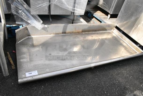Stainless Steel Right Side Clean Side Dishwasher Table.  No Legs. - Image 1 of 3