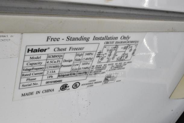 Haier HCM045QA Chest Freezer w/ Hinge Lid. 115 Volts, 1 Phase. - Image 5 of 5