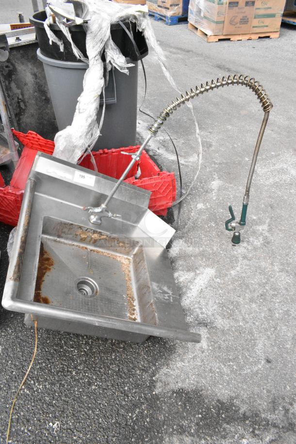 Stainless Steel Left Side Dirty Side Dishwasher Table w/ Spray Nozzle Attachment. - Image 1 of 4